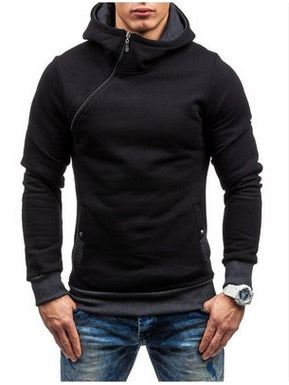 Men's Fashion Hoodie | Solid Color Zipper Hoodie Men | Comfortable Polyester Sweatshirt