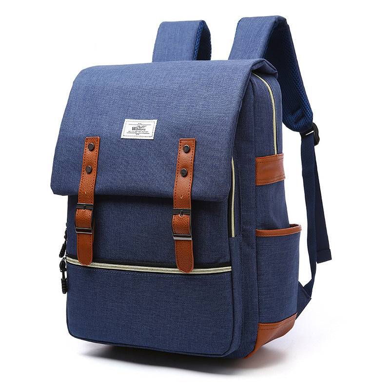 Canvas Backpack – Vintage School Bag With USB Charging Travel Pack