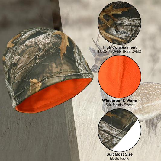Camouflage Hunting Beanie – Windproof Polar Fleece Warm Winter Hat