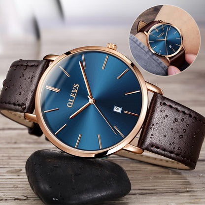 Luxury Men's Watch – Classic Elegant Design With Leather Strap & Auto Date