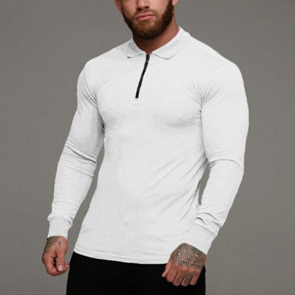 Men Long Sleeve Shirt Slim Fit Polo | Lycra Fabric Tee | Comfortable Stylish Top