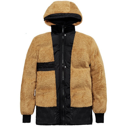 Velvet Padded Jacket Men’s Winter | Hooded Double Breasted Warm Coat