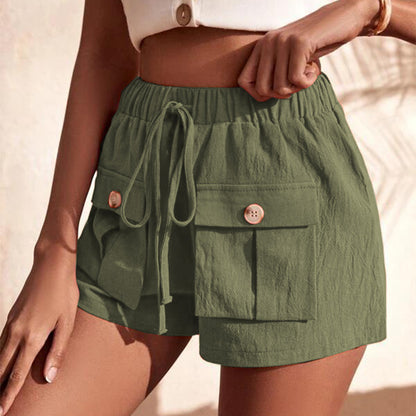 Casual Cargo Shorts | Loose Drawstring Pants With Pockets | Summer Women