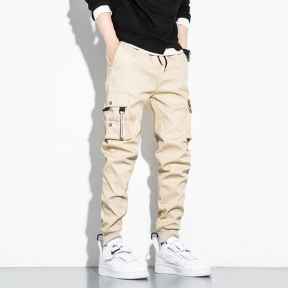 Loose Cotton Cargo Pants - Men's Breathable Sportswear With Pockets