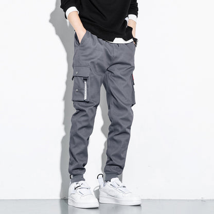 Loose Cotton Cargo Pants - Men's Breathable Sportswear With Pockets