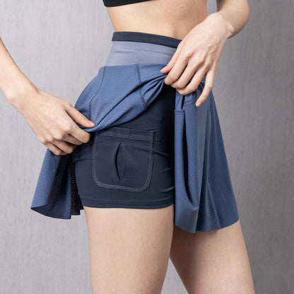 Women Tennis Skirt - High Waist Sports Skort With Phone Pocket For Running
