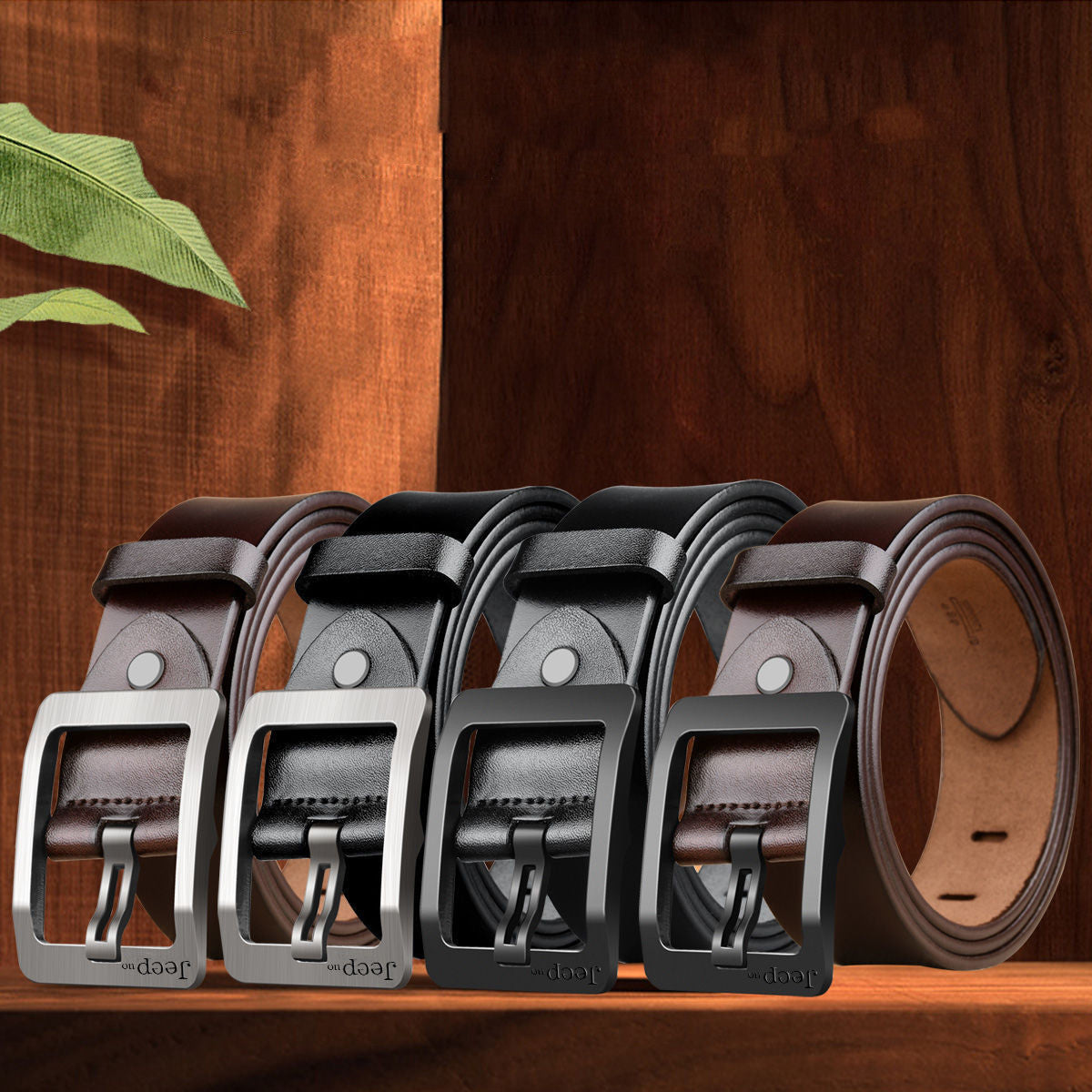 Cowhide Belt Men | Two Layer Retro Style Leather Belt With Needle Buckle