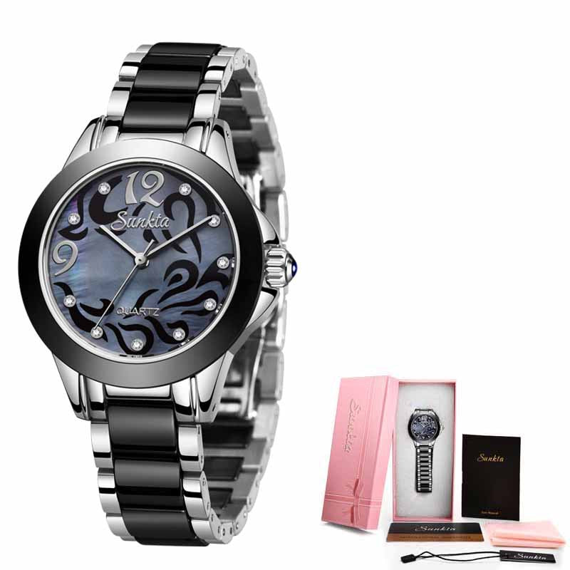 Ceramic Ladies Watches | Waterproof Quartz Movement | Rose Gold Ceramic Strap