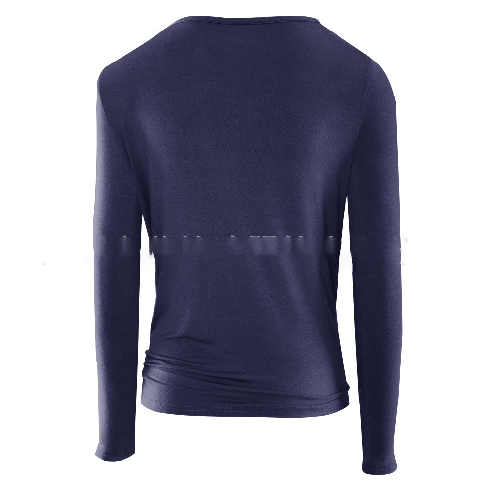 Women Casual T-Shirts - Long Sleeve Bandage Style Tee With Hollow Stitching