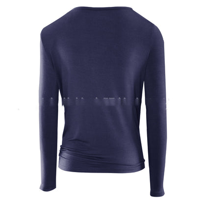 Women Casual T-Shirts - Long Sleeve Bandage Style Tee With Hollow Stitching