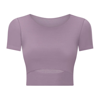 Workout Crop Top | Slim Fit Gym Top With Buttery Soft Fabric And Padded Support