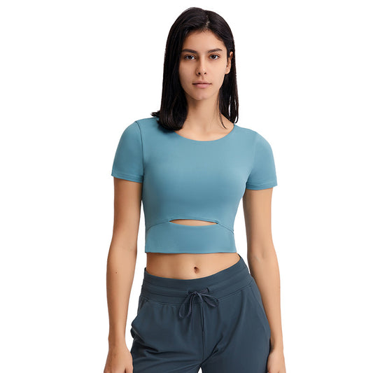 Workout Crop Top | Slim Fit Gym Top With Buttery Soft Fabric And Padded Support