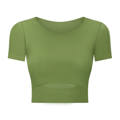 Workout Crop Top | Slim Fit Gym Top With Buttery Soft Fabric And Padded Support