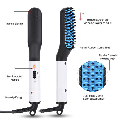 Beard Straightener Comb - Electric Hot Comb With MCH Heating Technology