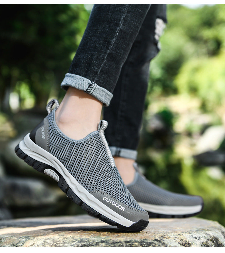Breathable Slip-On Shoes | Lightweight Hollow Design Lazy Shoes For Men