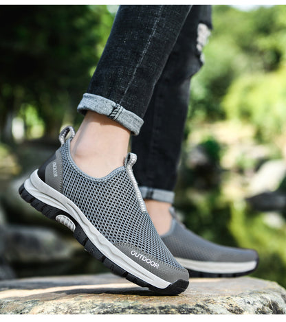 Breathable Slip-On Shoes | Lightweight Hollow Design Lazy Shoes For Men