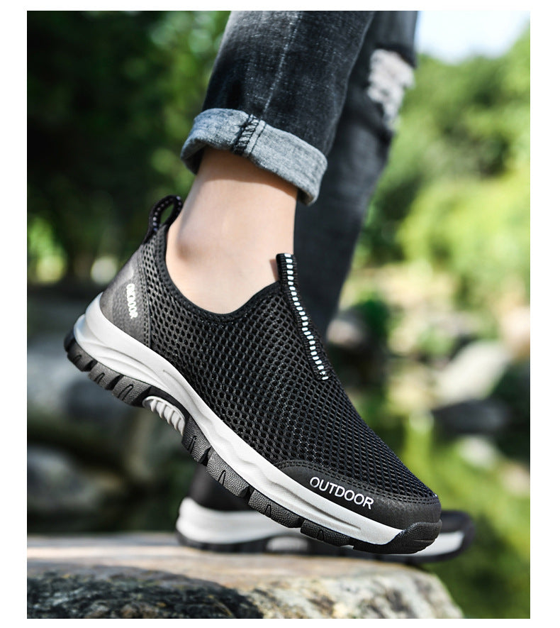 Breathable Slip-On Shoes | Lightweight Hollow Design Lazy Shoes For Men
