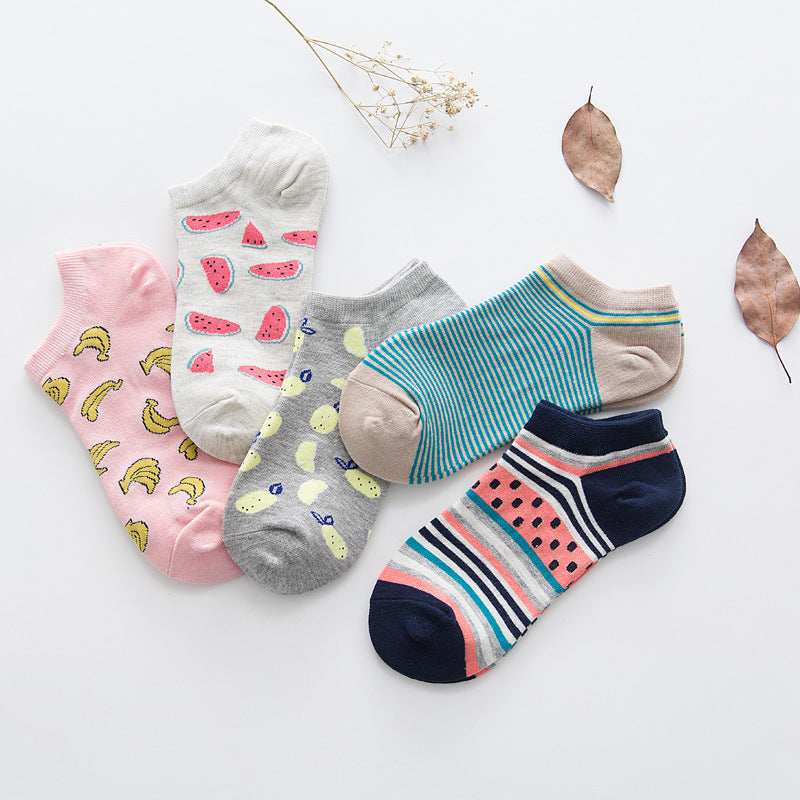 Women's Boat Socks - Low Cut Solid Color Casual Breathable Cotton Socks
