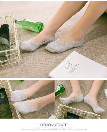Women's Boat Socks - Low Cut Solid Color Casual Breathable Cotton Socks