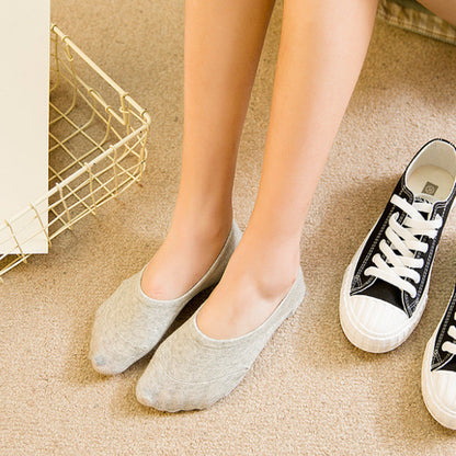 Women's Boat Socks - Low Cut Solid Color Casual Breathable Cotton Socks