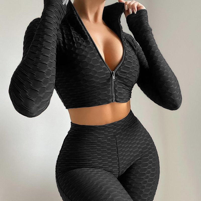 Women Tracksuit Set | Zipper Crop Top & High Waist Shorts | Modal Fabric Outfit