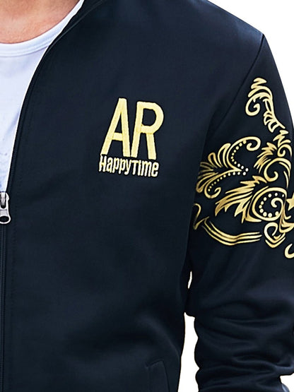 Men's Two-Piece Suit - Casual Cotton Long Sleeve Cardigan & Trousers Set