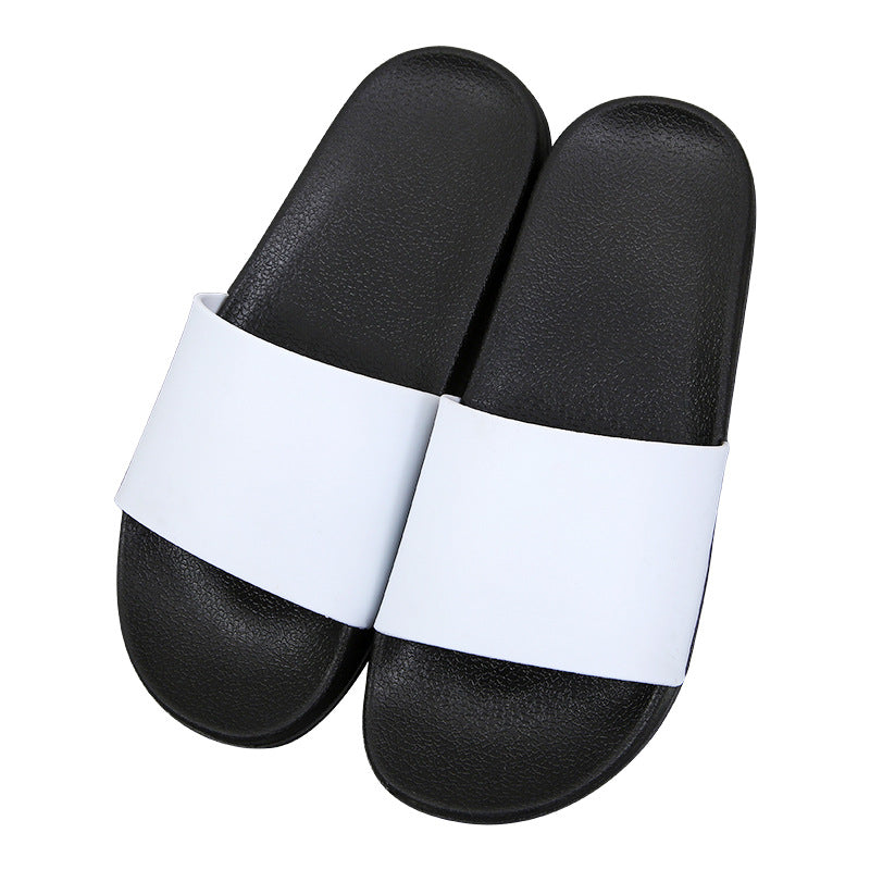 Men Summer Slippers - Non Slip Slides | Black White PVC Sole Shoes