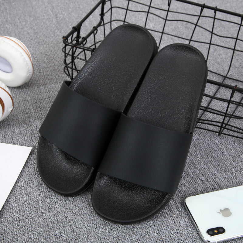 Men Summer Slippers - Non Slip Slides | Black White PVC Sole Shoes