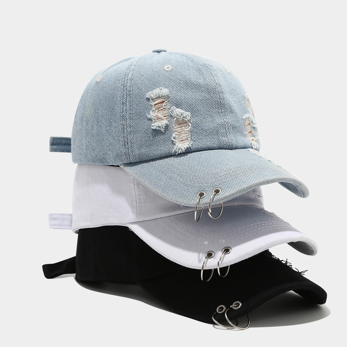 Retro Hip Hop Cap – Adjustable Peaked Denim Sunshade Hat For Men