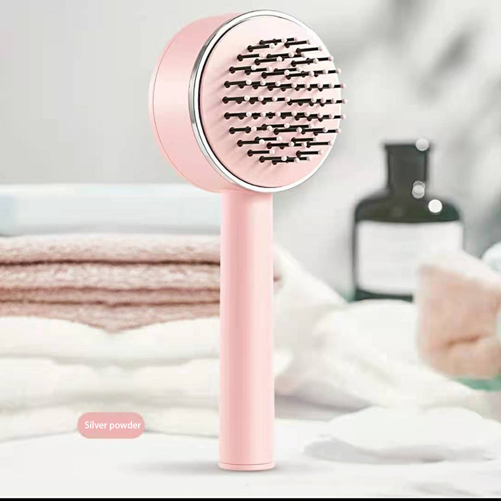 Self-Cleaning Hair Brush | Curly Hair Brush With 3D Air Cushion & Scalp Massage
