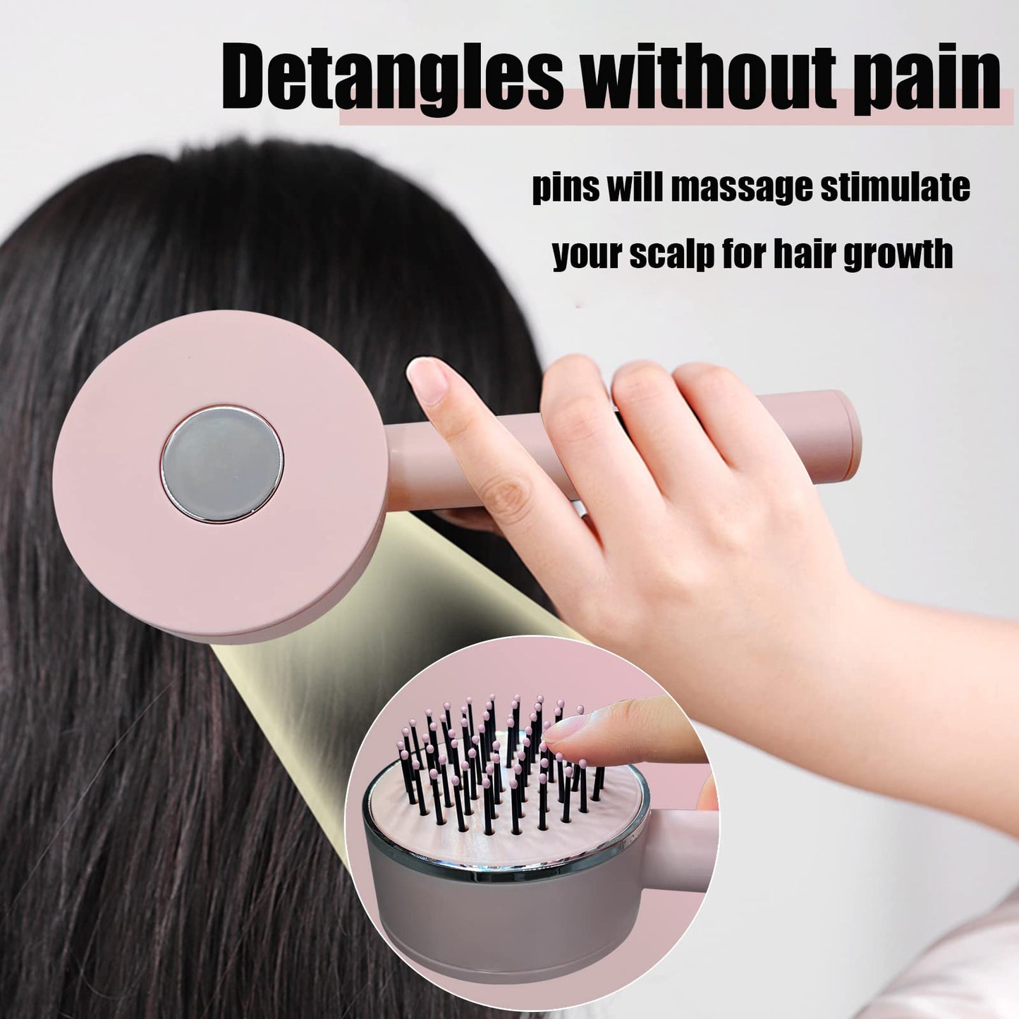Self-Cleaning Hair Brush | Curly Hair Brush With 3D Air Cushion & Scalp Massage