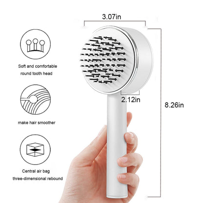 Self-Cleaning Hair Brush | Curly Hair Brush With 3D Air Cushion & Scalp Massage