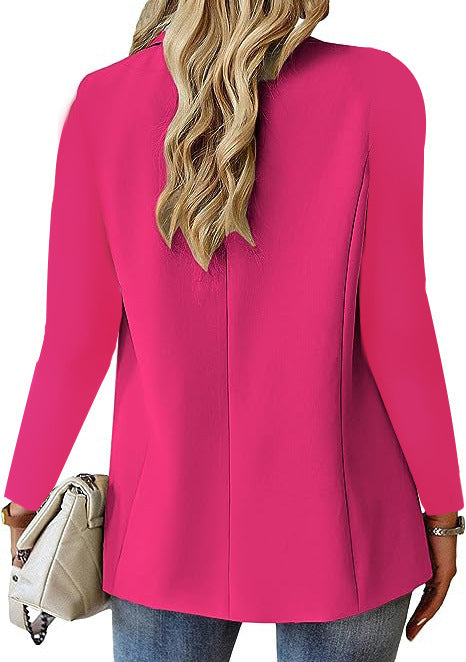 Women's Suit Jacket - Casual Blazer With Pocket Detail, Long Sleeve British Style