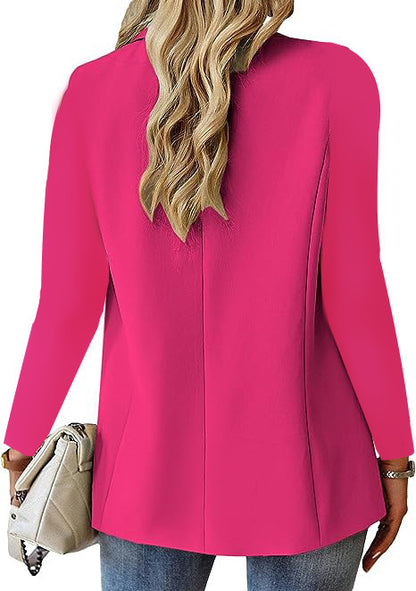 Women's Suit Jacket - Casual Blazer With Pocket Detail, Long Sleeve British Style