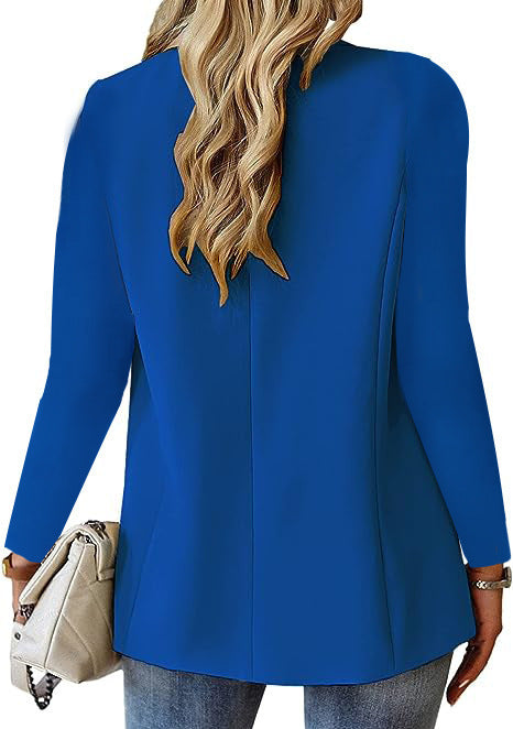 Women's Suit Jacket - Casual Blazer With Pocket Detail, Long Sleeve British Style