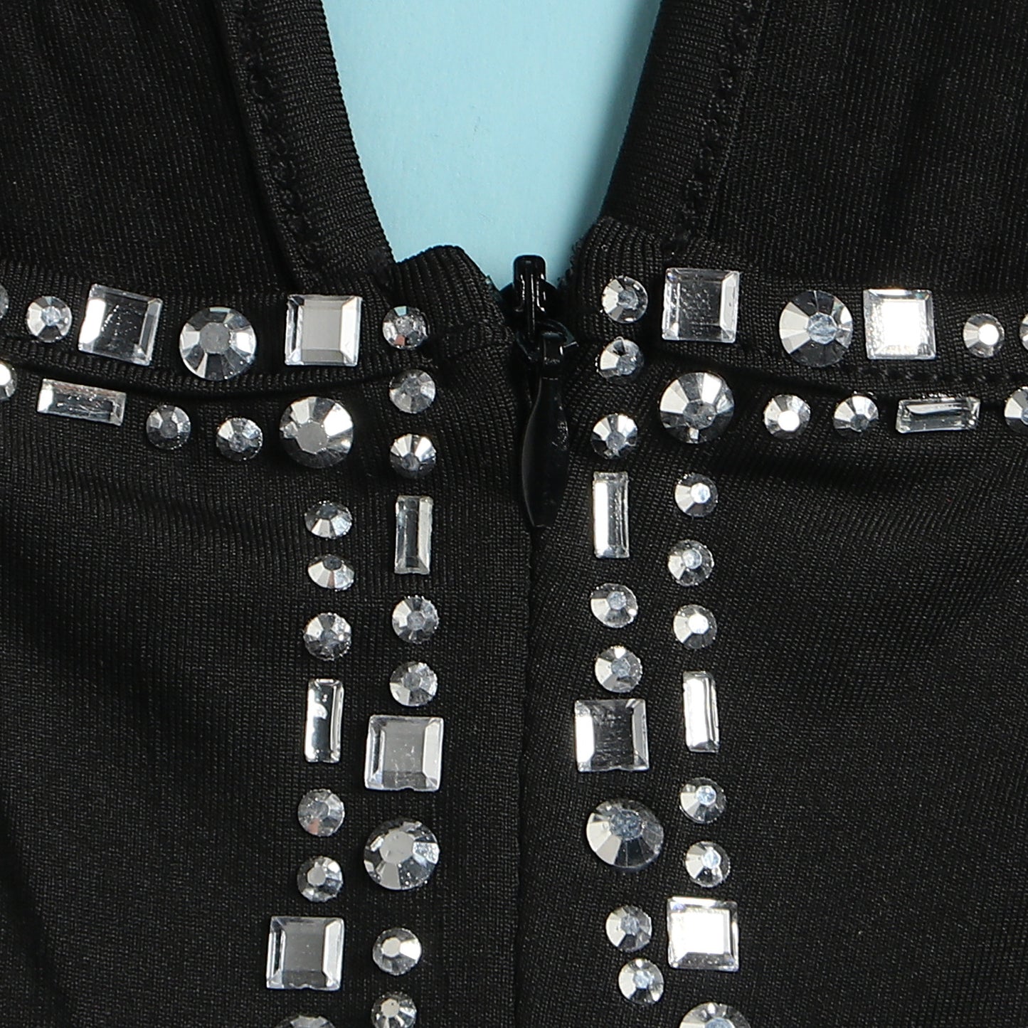 Rhinestone Jumpsuit – Stylish Women's Sleeveless Romper With Deep V Cut