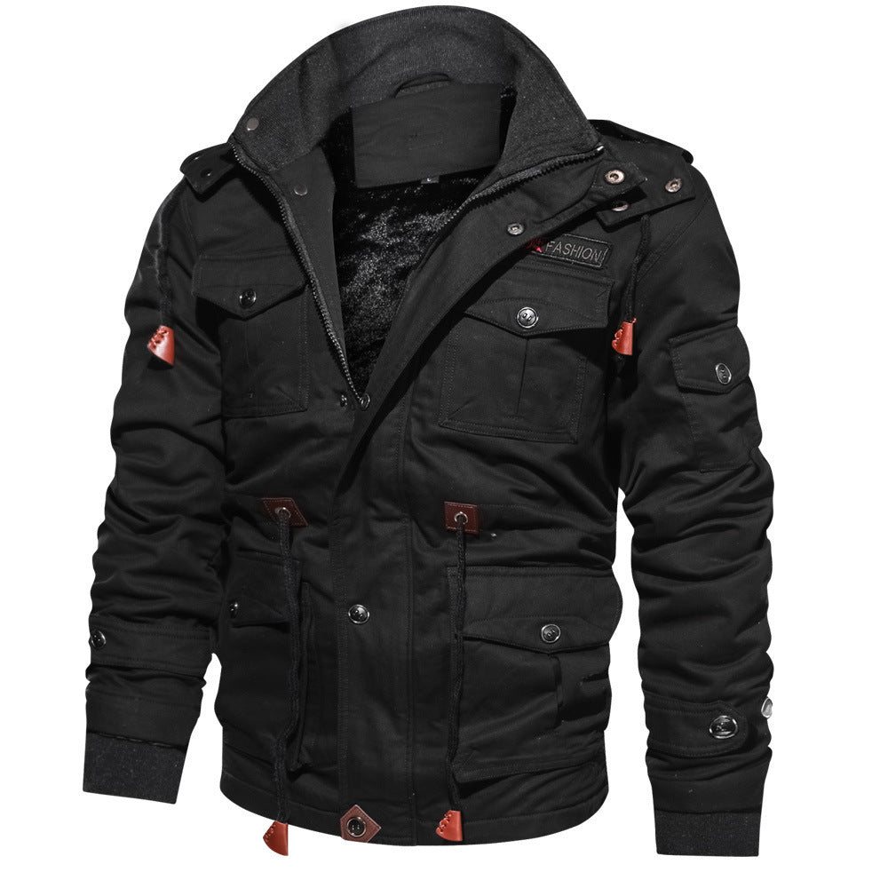 Men's Winter Jacket - Thermal Fleece Coat | Thick Hooded Military Style Outerwear