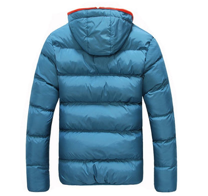 Candy Color Jackets | Men's Winter Cotton Blend Jacket With Hood & Zipper