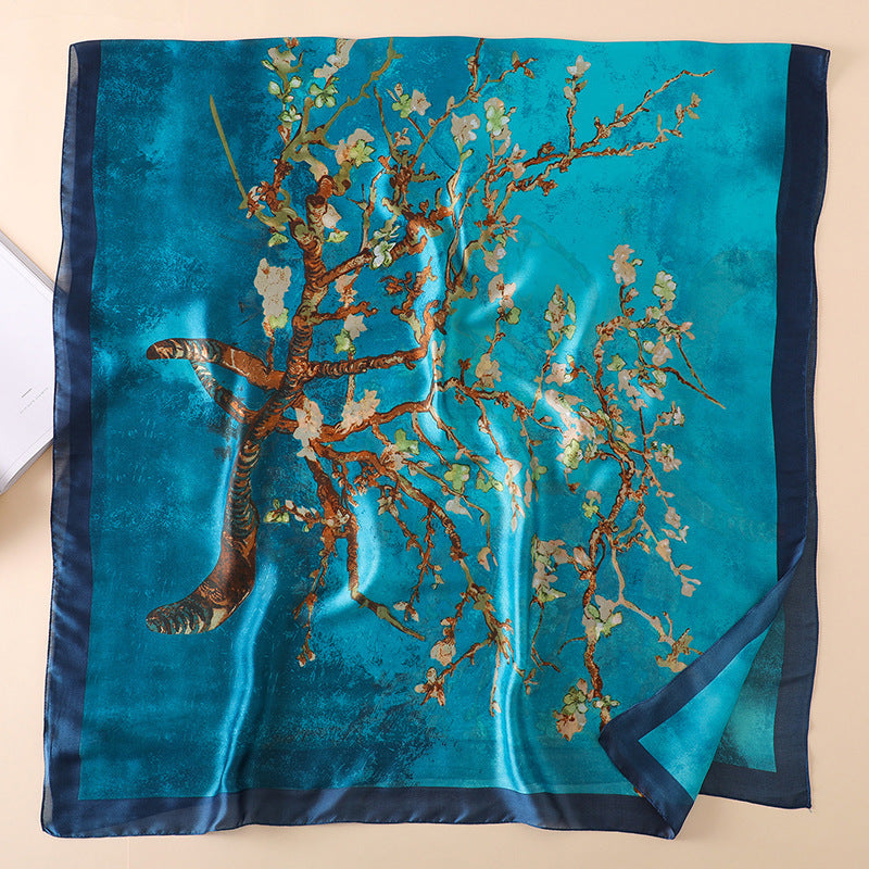 Silk Scarf Summer Sunscreen Shawl | Soft Rayon Silk Wrap | Travel & Office Accessories