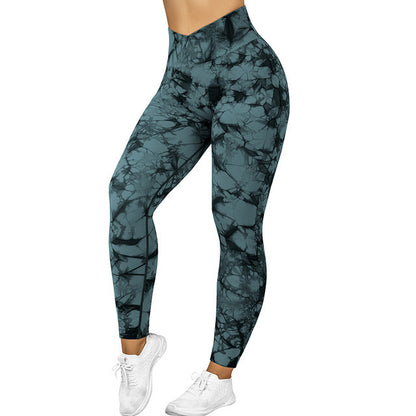 Tie Dye Leggings - Seamless Yoga Pants With Push Up Fit For Women