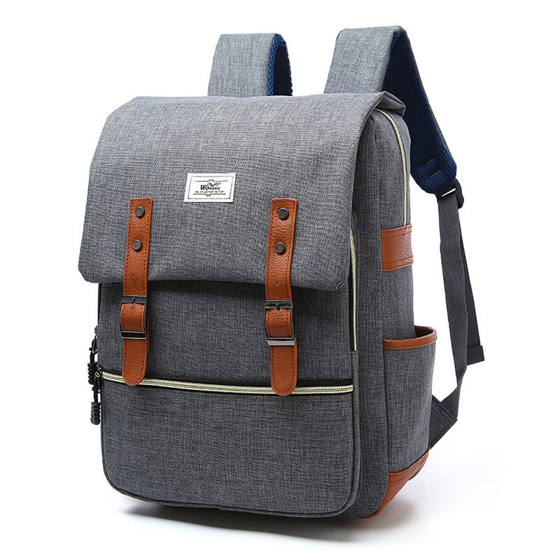 Canvas Backpack – Vintage School Bag With USB Charging Travel Pack