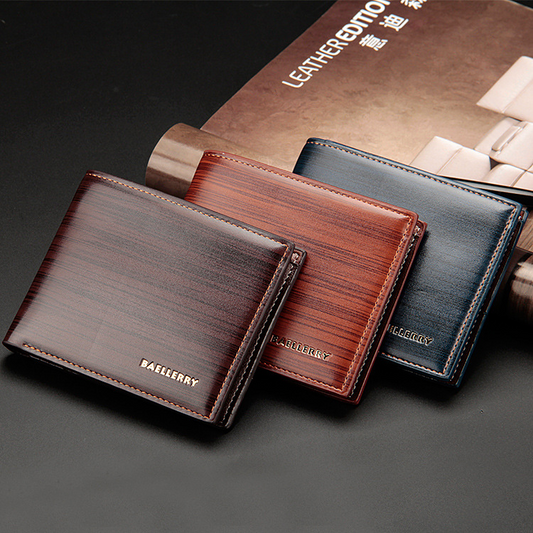 Men's 3 Fold Wallet | PU Leather Folding Wallet With Money Clip | Japanese Style