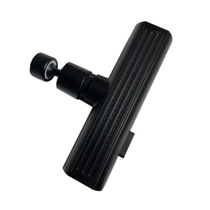 black massage gun attachment with long, perforated flat head for deep tissue massage
