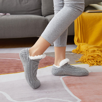 Winter Woolen Socks - Thick Indoor Slipper Socks With Non Slip Grip