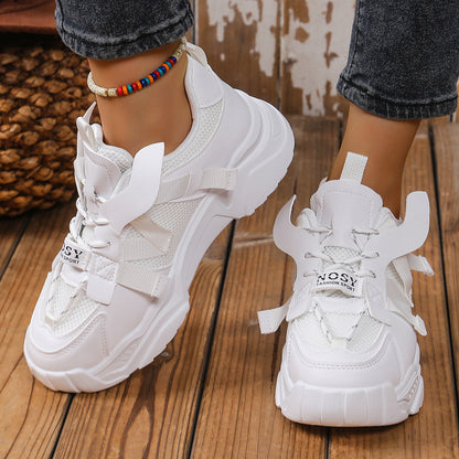 Women's Mesh Dad Shoes | Breathable Platform Sneakers With Animal Pattern