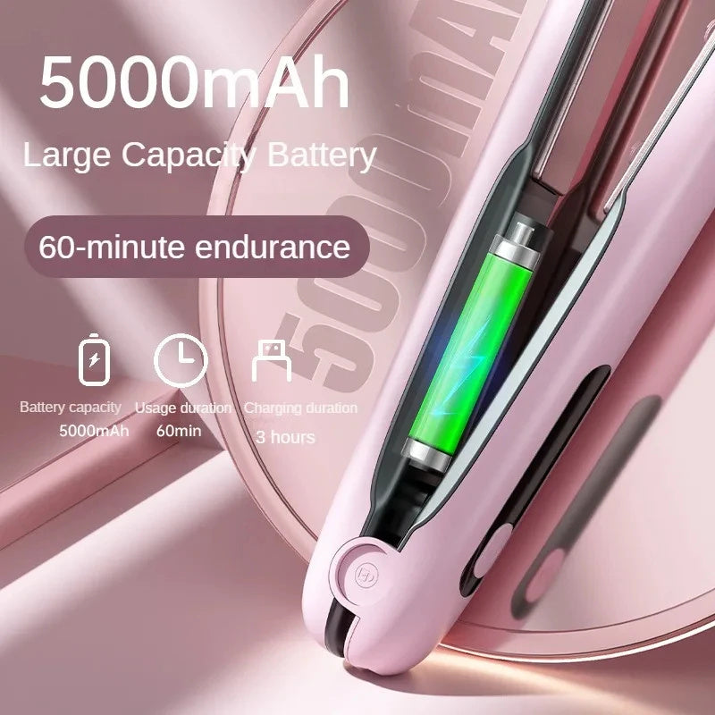 Wireless Hair Straightener - Portable Cordless Flat Iron With USB Rechargeable Battery
