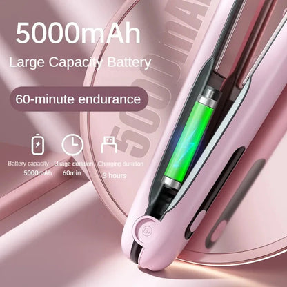 Wireless Hair Straightener - Portable Cordless Flat Iron With USB Rechargeable Battery