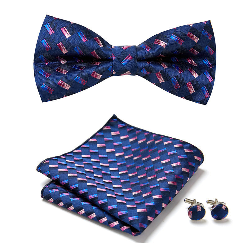 Stylish Bow Ties Set – Men's Floral Polyester Three Piece Tie Set
