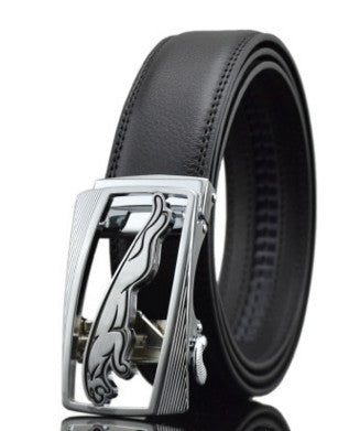 Men Leather Belts – Adjustable Cowhide Strap With Automatic Buckle