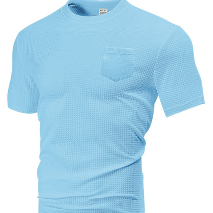 Men's Breathable T-Shirt – Loose Fit Tee With Large Waffle Fabric